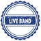 LIVE BAND stamp. sticker. seal. blue round grunge vintage ribbon sign