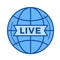 Live broadcasting line icon.