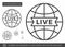 Live broadcasting line icon.