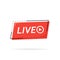 Live broadcasting. The red symbol of live broadcasting and live broadcasting, broadcasting, online broadcasting. Vector
