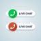 Live chat buttons. Online and offline variants.