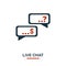 Live Chat icon in two colors. Creative black and red design from e-commerce icons collection. Pixel perfect simple live chat icon