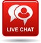 Live chat icon web button red