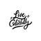 Live Colorfully. Hand drawn motivation lettering phrase. Black ink. Vector illustration. Isolated on white background