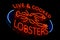 Live and Cooked Lobsters Old Neon Light Store Sign