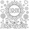 Live creatively. Coloring page. Vector illustration.