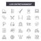 Live entertainment line icons, signs, vector set, outline illustration concept