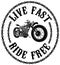 Live Fast, Ride Free Chain Design with Custom Motrocycle