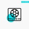 Live, Game, Screen, Football turquoise highlight circle point Vector icon