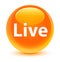 Live glassy orange round button