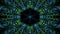 Live green and blue fractal mandala, video tunnel on black background. Animated symmetric patterns for spiritual and