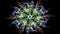 Live green fractal mandala, video tunnel on black background. Animated symmetric patterns for spiritual and meditation