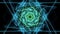 Live green fractal mandala, video tunnel on black background. Animated symmetric patterns for spiritual and meditation