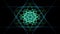 Live green fractal mandala, video tunnel on black background. Animated symmetric patterns for spiritual and meditation