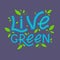 Live green vector lettering