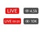 Live icon with followers set. Live streaming, video, news symbol on white background. Social media template