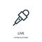 live icon vector from voting elections collection. Thin line live outline icon vector illustration