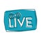live internet stream button blue design