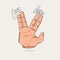 Live long hand sign - vector