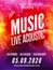 Live music acoustic poster design temple. Live show modern party dj invitation flyer