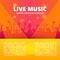 Live music concert bsckground. Crowd on the festival. Vector illustration