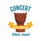 Live music concert isolated vector label emblem