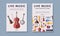 Live Music Festival Flyer or Banner with Violin and Balalaika Vector Set