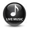 Live music glassy black round button