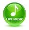 Live music glassy green round button