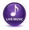 Live music glassy purple round button