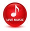 Live music glassy red round button