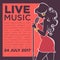 Live Music Show, vector image of vector woman singer silhouette