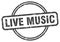 live music stamp. live music round vintage grunge label.