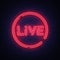 Live neon sign vector. Live Stream design template neon sign, light banner, neon signboard, nightly bright advertising