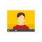 Live online learning icon, flat style