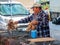 Live poultry for sale, Estoi Gypsy Market, Algarve, Portugal.