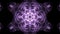 Live purple fractal mandala, video tunnel on black background. Animated symmetric patterns for spiritual and meditation