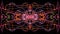 Live red and orange fractal mandala, video tunnel on black background. Animated symmetric patterns for spiritual and