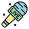Live reportage microphone icon color outline vector