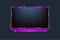 Live screen panel decoration with yellow and purple colors. Streaming icon elements with an offline screen vector. Live broadcast