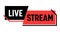 Live Stream, Banner. Video News Broadcasting, Vlog Streaming or Tv Screen Presentation Emblem. Online Channel Live Event