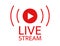 Live stream icon. Live streaming, video, news symbol on transparent background. Social media template. Broadcasting