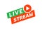 Live stream icon vector logo. Video broadcast live stream tv news online template design