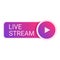 Live stream play button icon cartoon vector. Livestream time