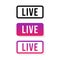 Live Stream sign, emblem, logo. Vector Illustration. Social media icon live streaming