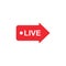 live streaming arrow  vector icon sign design template