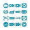 live streaming broadcasting online player camcorder icons