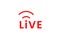 Live-streaming flat vector icon. Red design element for news, radio, TV or online
