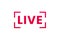 Live streaming icon. Button for broadcasting, livestream or online stream. Template for tv, online channel, live