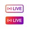 Live streaming label for social media broadcast.